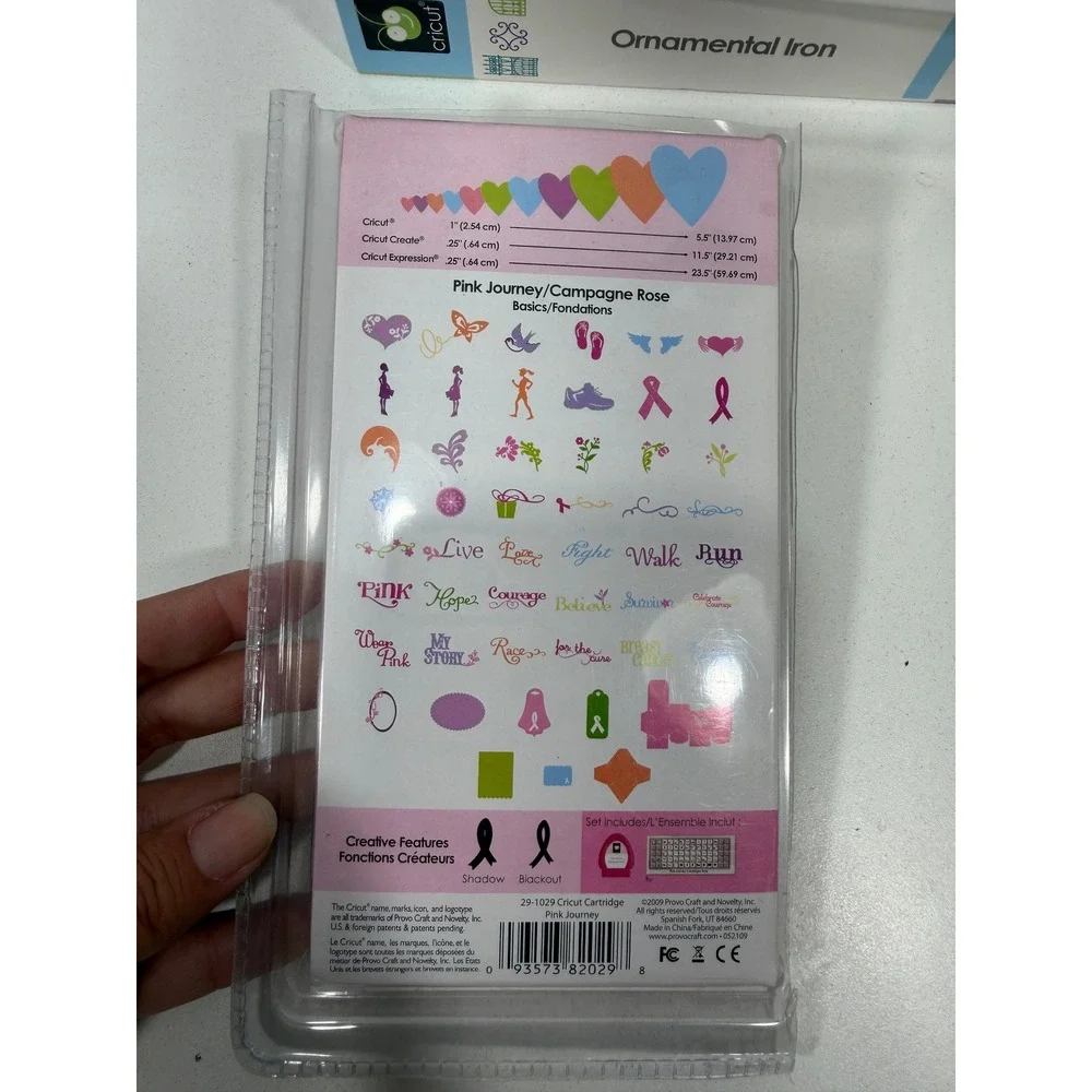 3 Cricut Cartridge Bundle Accent Essen.‎ Plantin SchoolBook Ornamental Iron Pink